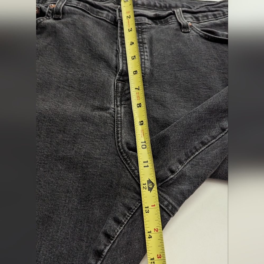 Levi’s Premium Gray High Waisted Jeans Wedgie Skinny Cropped 20W Black - Picture 8 of 10
